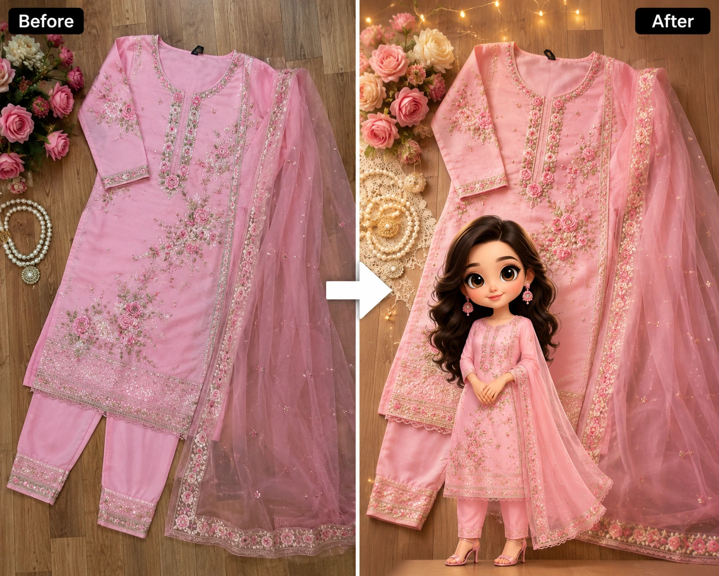 Universal AI Fashion Prompt for Chibi Outfit Showcase Images